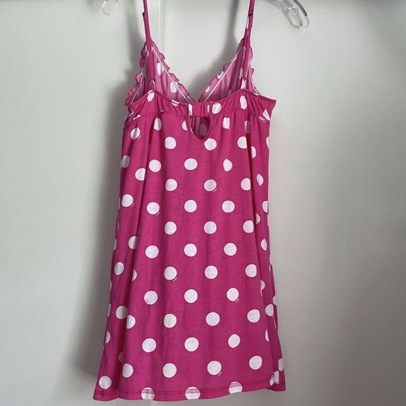 I Only Sleep In PINK Victoria's Secret Retro Polka Dot Babydoll Nightgown Size L - Picture 4 of 15